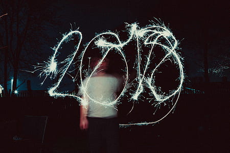 steel wool photography of person performing 2018 shape at night thumbnail