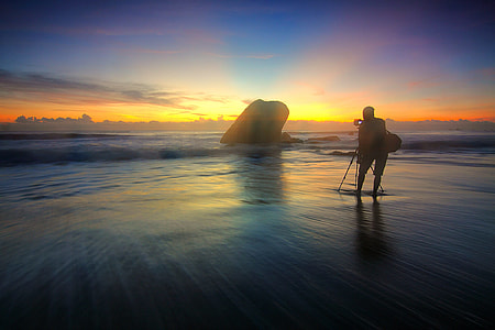 Photographer by the Seaside at sunset thumbnail