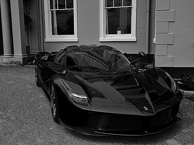 grayscale photography of Ferrari LaFerrari coupe thumbnail