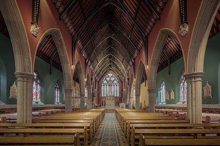 row of pew in building with columns thumbnail
