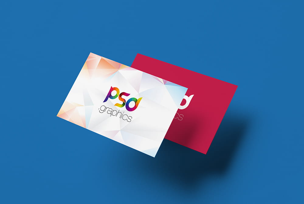 Floating Business Card Mockup PSD psd file