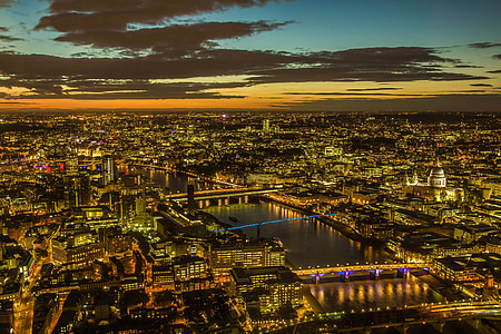 aerial view of city during golden hour thumbnail