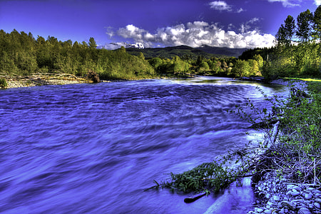 Elwha River landscape in Olympic National Park, Washington HDR thumbnail