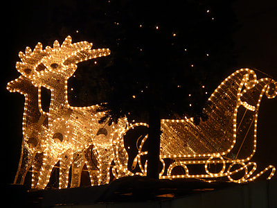 yellow lighted sleigh decor thumbnail