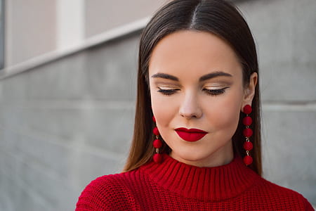 red scoop-neck tops thumbnail