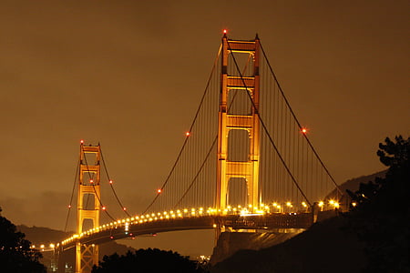 Golden Gate Bridge, California during night time thumbnail