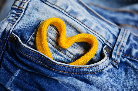 heart shape yellow strap ornament thumbnail