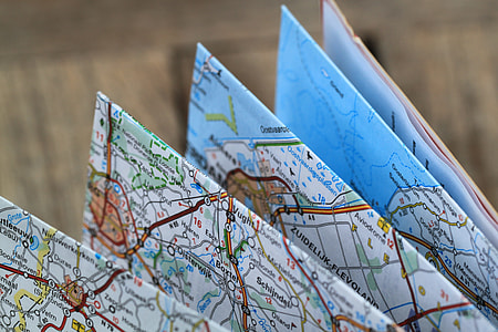 closeup photography, map, folding map, road map, travel route, auto map thumbnail
