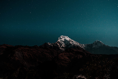 landscape photography of mountain peak during nighttime thumbnail