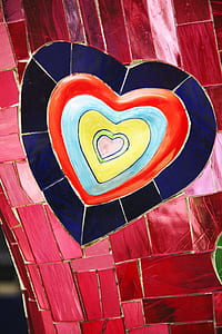 blue, red, and yellow heart painting thumbnail