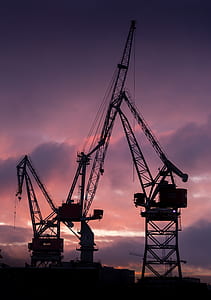 silhouette photo of crane thumbnail