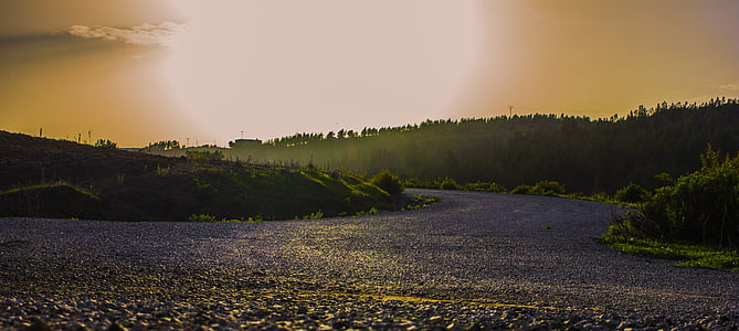 green mountain under orange skies thumbnail