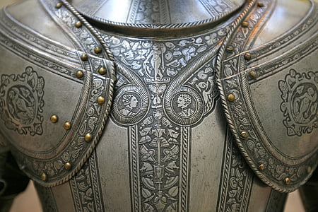gray and brown metal armor photo thumbnail