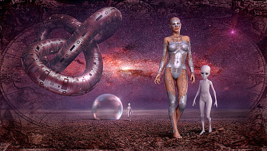 humanoid robot walking on dirt floor illustration thumbnail