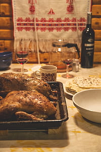two roasted chicken on tray thumbnail