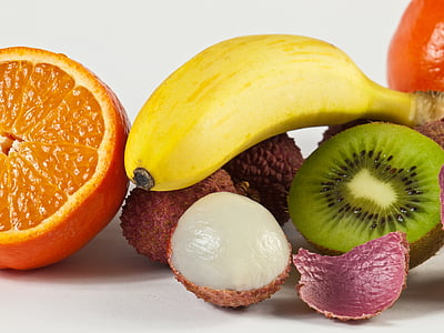 assorted fruits on white surface thumbnail