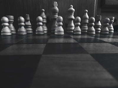 grayscale photography of chess piece set thumbnail