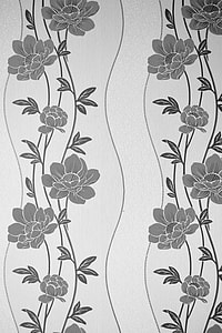 gray and white floral print wall decor thumbnail