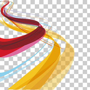 Color Curve Graphic design, curves and wavy lines, red and yellow ribbon PNG clipart