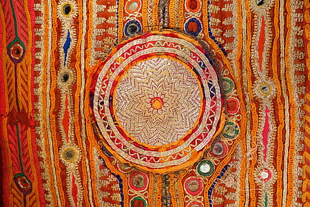 flat lay photo of multicolored tapestry thumbnail