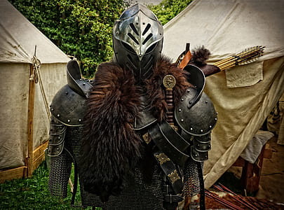 medieval knight armor set at daytime thumbnail