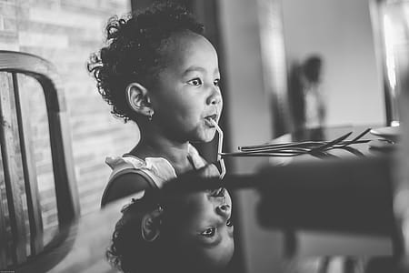 Grayscale Photo of Toddler thumbnail