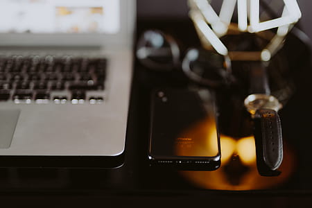 Elegant home office with golden accessories thumbnail