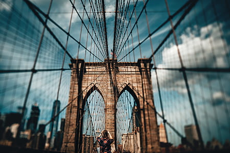 Blur Photo of Brooklyn Bridge at Daytime thumbnail