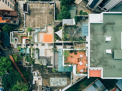 aerial photography of building terraces and roof tops thumbnail