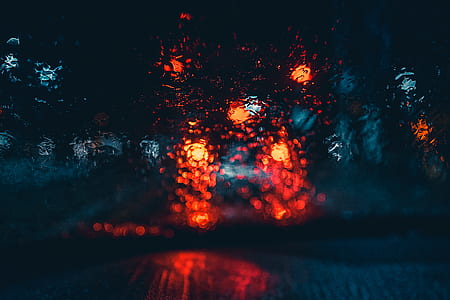 glass, light, rain, bokeh thumbnail