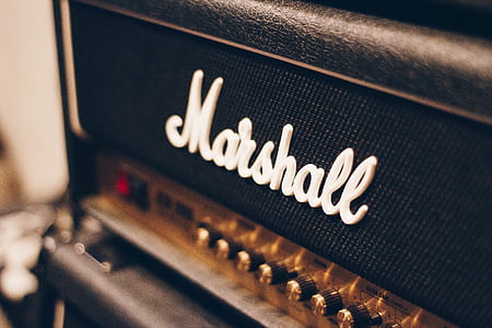 black and white Marshall guitar amplifier thumbnail
