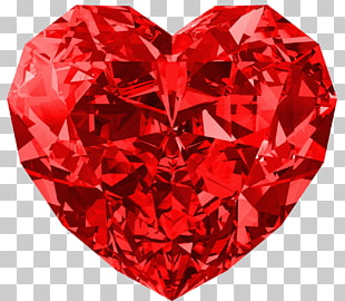 Red diamonds Heart Ring Carat, Red Diamond Heart Large , heart-shaped red gemstone PNG clipart