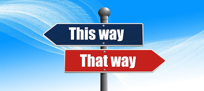 This way and That way arrow road signs thumbnail