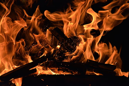 low light photography of orange flame thumbnail