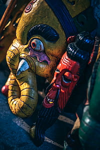 wood, art, colorful, head thumbnail