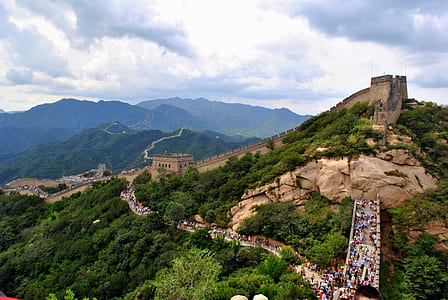 great wall of china under cloudy sky thumbnail