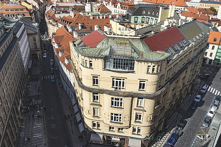 birds eye photo of white concrete buildings thumbnail