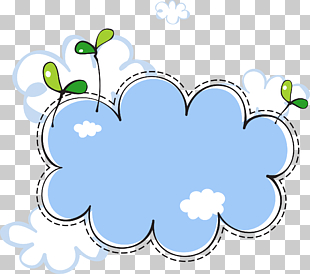 Cloud Euclidean , Seedlings clouds border, white and blue cloud illustration PNG clipart