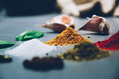 white, brown, green, and red seasoning powders thumbnail