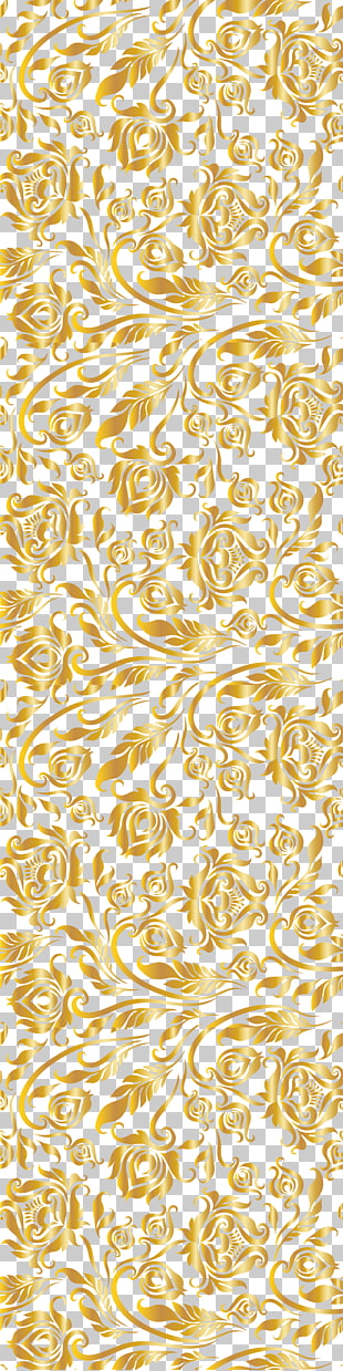 Guimarães Paper Flower Pattern, Luxury Golden Flower, gold-colored floral pattern PNG clipart
