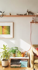 beige wooden floating shelf thumbnail