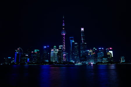 Oriental Pearl Tower during nightime thumbnail