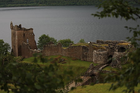 concrete ruins near body of water thumbnail