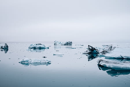 body of water with ice bergs thumbnail