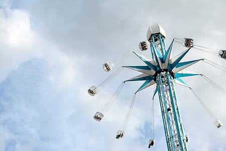 blue and white tall amusement ride thumbnail
