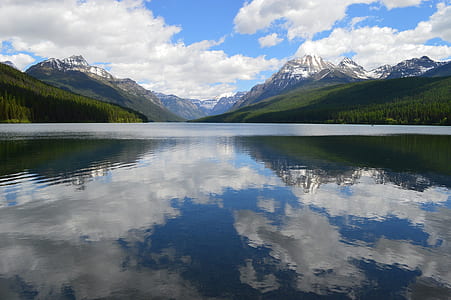 lake surrounded by mountains during daytime thumbnail