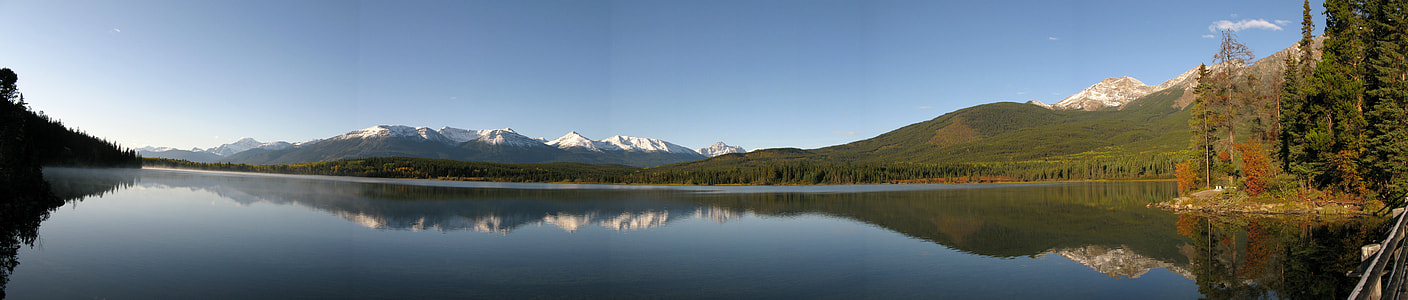 Pyramid Lake Panoramic at Jasper National Park, Alberta, Canada thumbnail