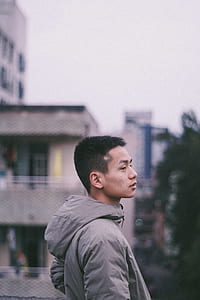 man wearing hoodie facing to the right thumbnail