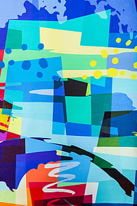 blue, yellow, and red abstract wallpaper thumbnail
