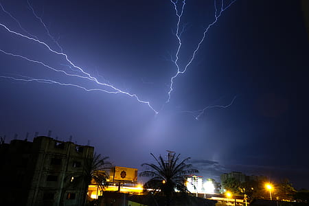 lightning strike during nighttime thumbnail